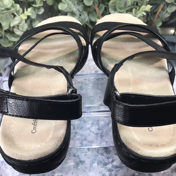Croft & Barrow Boathouse Black Strappy Sandals Women’s 6.5M 🖤Like NEW🖤 - Picture 8 of 12